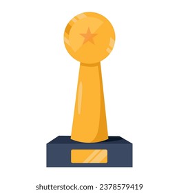 goldene Trophäe mit Stern, Vektorgrafik einzeln