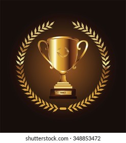 Golden trophy vector illustration