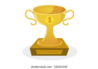 A golden trophy vector illustration