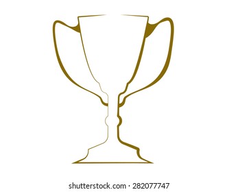 golden trophy vector symbol of the prize illustration
