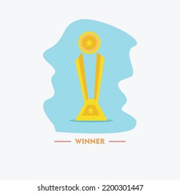 golden trophy vector with "winner" inscription