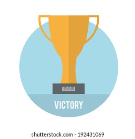 Golden trophy winner cup. Victory concept