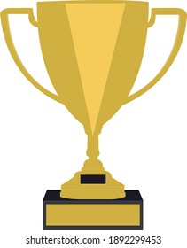 Trofeo dorado para ilustración vectorial ganadora. Un concepto moderno y bonito