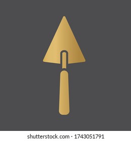 golden trowel building icon- vector illustration