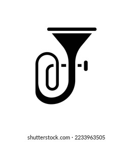 Golden Trumpet Filled Icon Vector Illustration