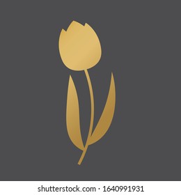 golden tulip flower icon- vector illustration