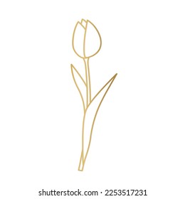 golden tulip flower icon- vector illustration