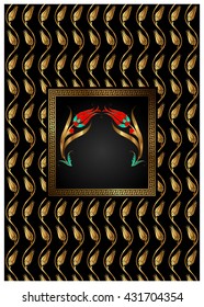 Golden Tulip Ottoman Pattern Background