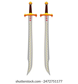 Golden Twin Royal Swords Vector Format