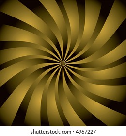 Golden twisted background with a radiated black and gold backdrop