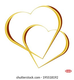 Two Gold Heart Images Stock Photos Vectors Shutterstock