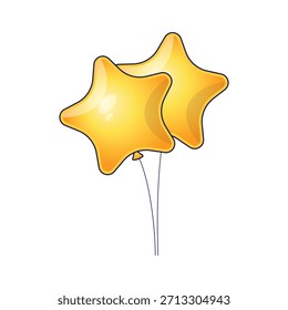 Elemento de globos de dos estrellas doradas