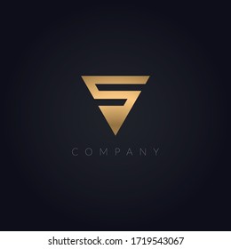 Golden Typography S Letter Classic Style Logo Icon Monogram Vector Template Element.