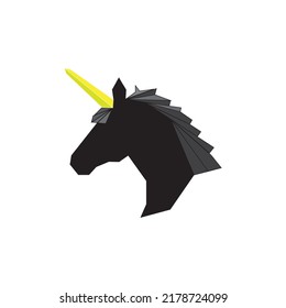 golden unicorn, vector logo icon
