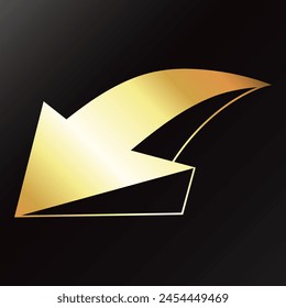 Diseño de cursor de flecha único de oro