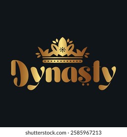 the golden unique dynasty logo and crown design 