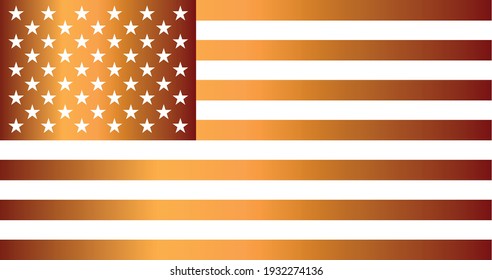 Golden USA FLAG Vector EPS, Golden American Flag Vector file