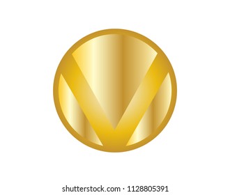 Golden V logo circular badge