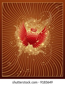 Fondo de San Valentín dorado con corazón