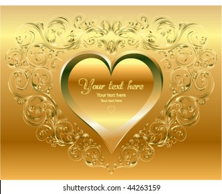 golden valentine card design