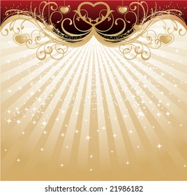 golden Valentine's Day background