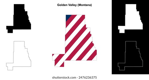 Golden Valley County (Montana) outline map set