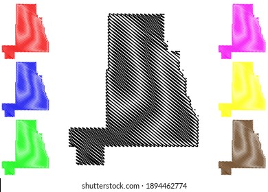 Golden Valley County, Montana (U.S. county, United States of America, USA, U.S., US) map vector illustration, scribble sketch Golden Valley map