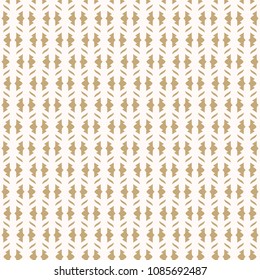 Golden vector abstract geometric seamless pattern. Elegant white and gold ornament texture with curved shapes, grid, mesh, lattice. Luxury ornamental background. Oriental design for decoration, prints
