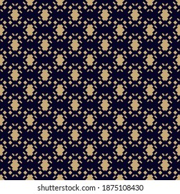 Golden vector abstract geometric seamless pattern. Simple elegant black and gold texture with diamond shapes, grid. Luxury background. Repeat design for decor, print, wallpaper, textile, fabric, wrap