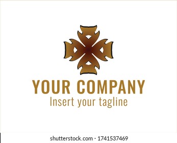  vector dorado y logotipo abstracto para uso comercial. 