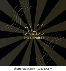 GOLDENER VEKTORHINTERGRUND. AJI VEKTOR LOGO. VEKTORTEMPLATE FÜR KURVE-FORM