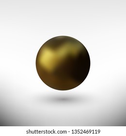 
Golden vector ball with shadow. Festive design element