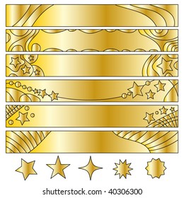 Golden vector banner collection