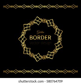 Golden Vector Border Mandala Frame On Stock Vector (Royalty Free ...