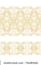 Golden vector border ornament on white background
