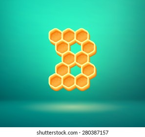Golden vector capital letter B for holiday card illustration