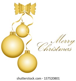 Golden vector Christmas balls