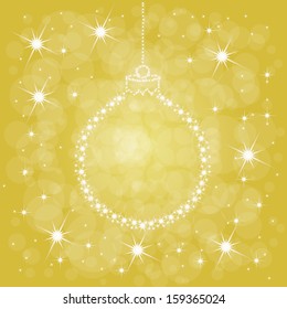 Golden Vector Christmas Balls From Stars. Vector Card