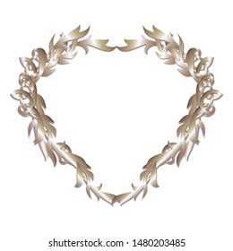 Golden vector circle victorian grunge frame for text or photos. Easy editing and color change