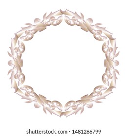Golden vector circle victorian grunge frame for text or photos. Easy editing and color change
