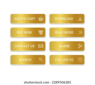 Golden vector CTA button set.