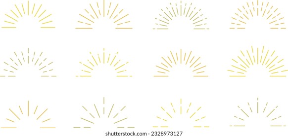 Golden Vector Decorative Sunburst Set