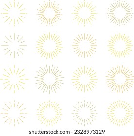 Golden Vector Decorative Sunburst Set