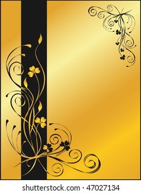 golden vector floral background