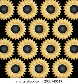 Golden vector floral pattern for background and other graphic elements 