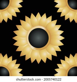 Goldenes Vektorblumenmuster für Hintergrund und andere grafische Elemente 