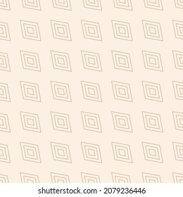 Golden vector geometric background with diamond shapes, small linear rhombuses. Abstract modern seamless pattern. Thin lines background. Subtle minimal ornament. Luxury repeat design for decor, print