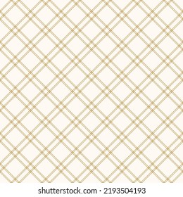 Golden vector geometric traditional folk ornament. Nordic scandinavian style. Winter Christmas theme. Luxury gold and white seamless pattern. Ornamental background with squares, grid. Simple design