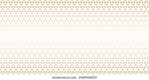 Patrón sin fisuras de semitono de Vector dorado. Textura dorada y blanca de lujo con efecto de transición de gradiente. Elegante fondo geométrico mínimo con Formas florales, hojas, malla. Abstractas diseño repetido