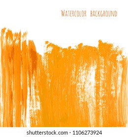 Golden vector hand paint ink texture background, watercolor dry brush stains, strokes, spots, smudge isolated on white. Abstract mixed fluid art. Illustration for wedding invitation, greeting card.